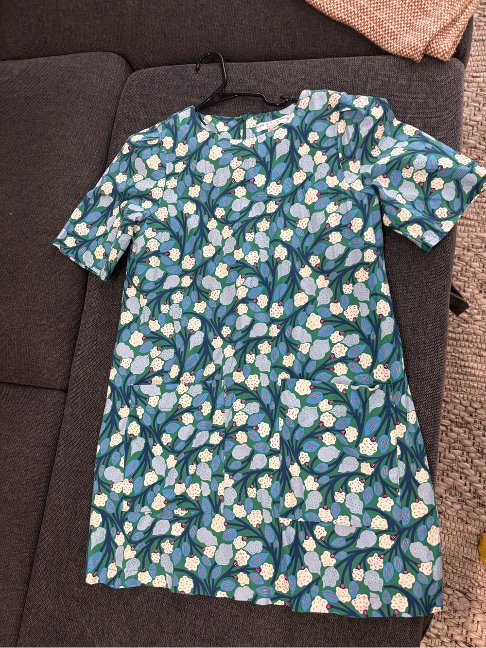 Floral Blue Green Mini Dress